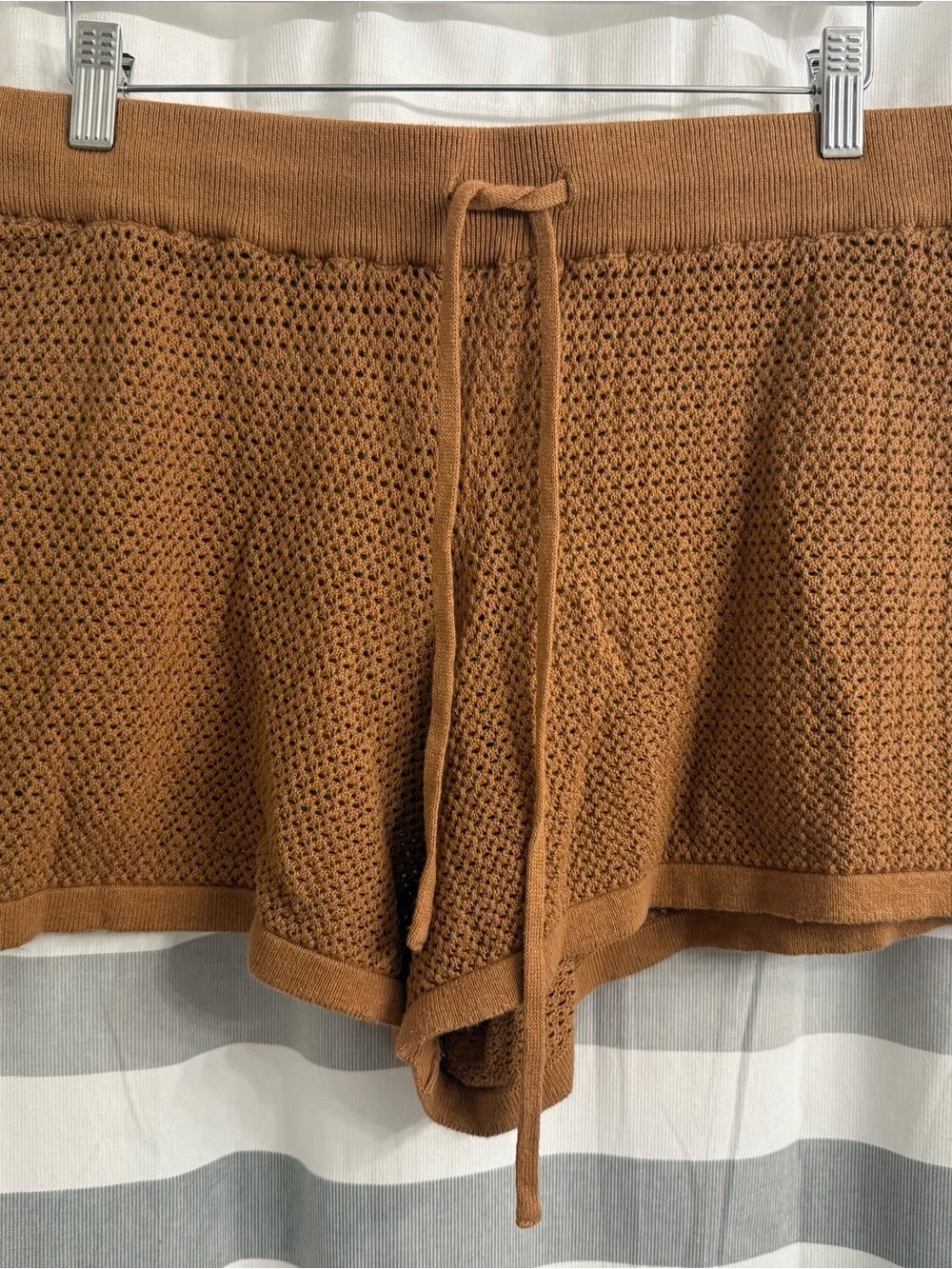 Pact Womens Beachside Knit Set Large Organic Cotton Linen Blend Brown Beach